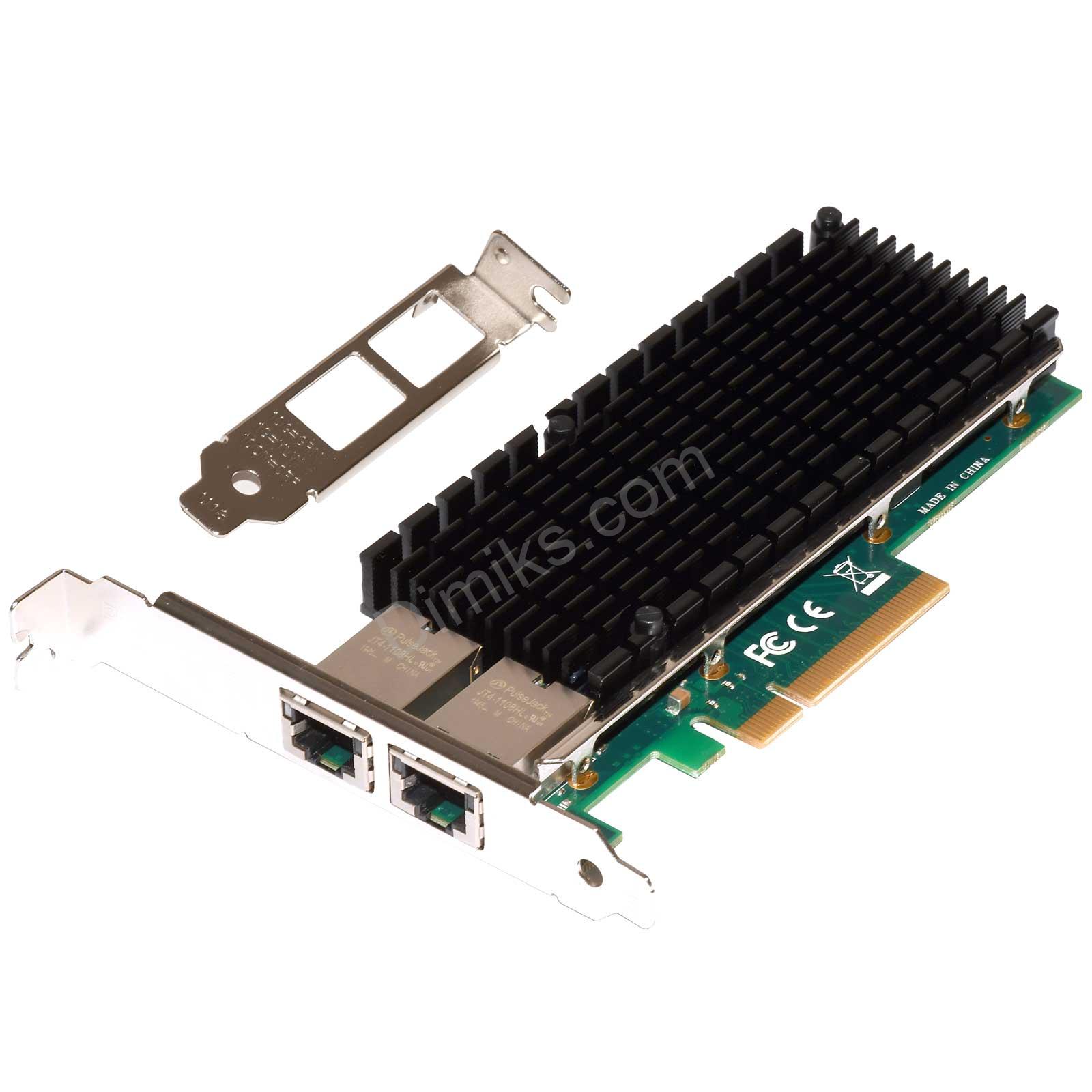 Binardat 2 Port 10G Ethernet PCIe Network Adapter, Intel X540 chip LAN  Controller, 10G/1G/100Mbps Ethernet RJ45 NIC Card for Windows/Linux/VMware