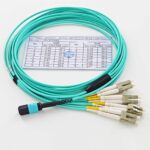 MTP©/MPO - 4x2LC : 8 Fiber Optic Breakout cable Multimode MMF OM3